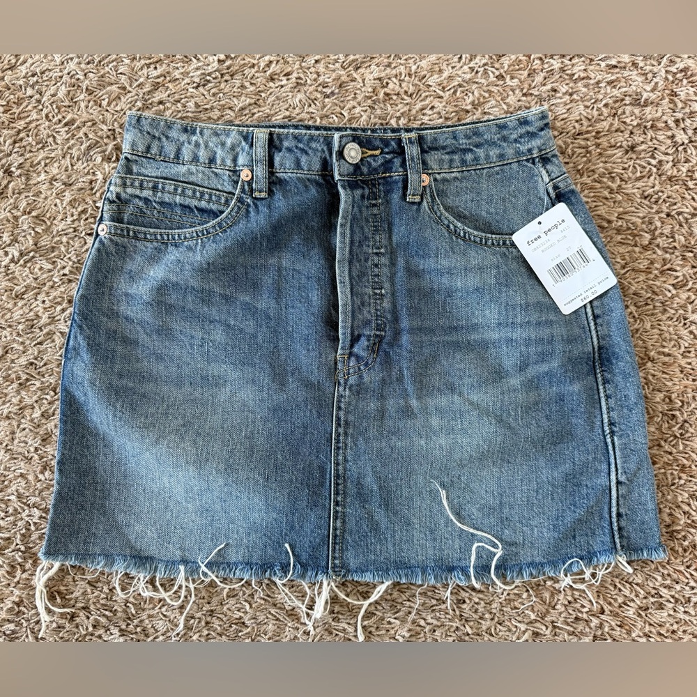 Free People denim jeans mini skirt size 27 BRAND NEW with tag